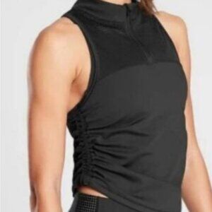 Athleta Black athletic zip top with mesh upper size Medium